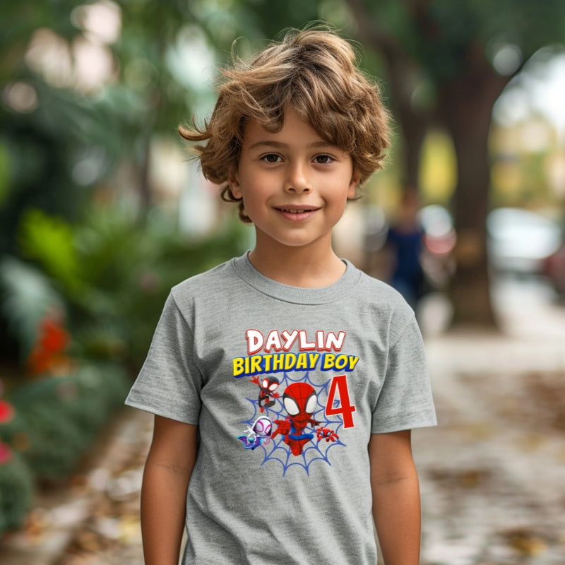 Kids Unisex Tshirt For Birthday Spiderman