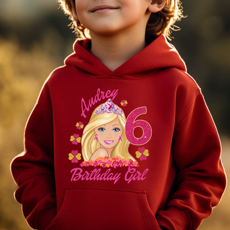 Kids Unisex Hoodie For Birthday Barbie