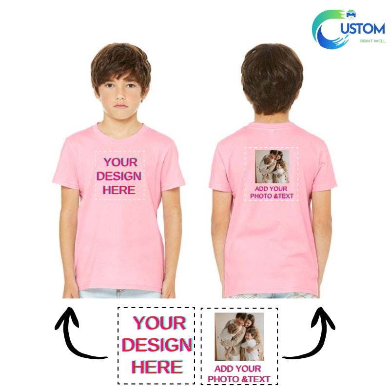 Kids Customize Bella Canvas Tee with your own Photo, Logo or Text