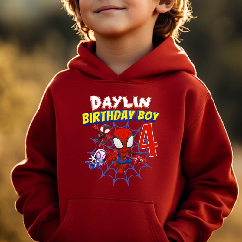 Kids Unisex Hoodie For Birthday Spiderman