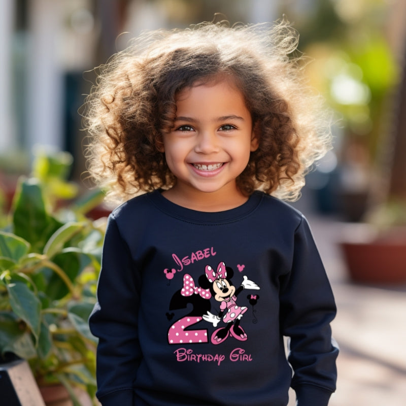 Kids Unisex Sweatshirt For Birthday Mini Mouse