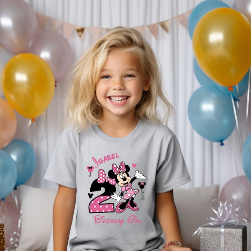 Kids Unisex Tshirt For Birthday Mini Mouse