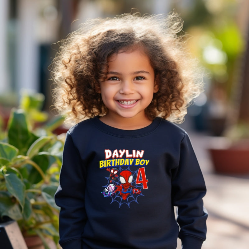 Kids Unisex Sweatshirt For Birthday Spiderman