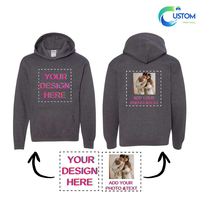 Kids Customize Gildan Hoodie with your own Photo, Logo or Text