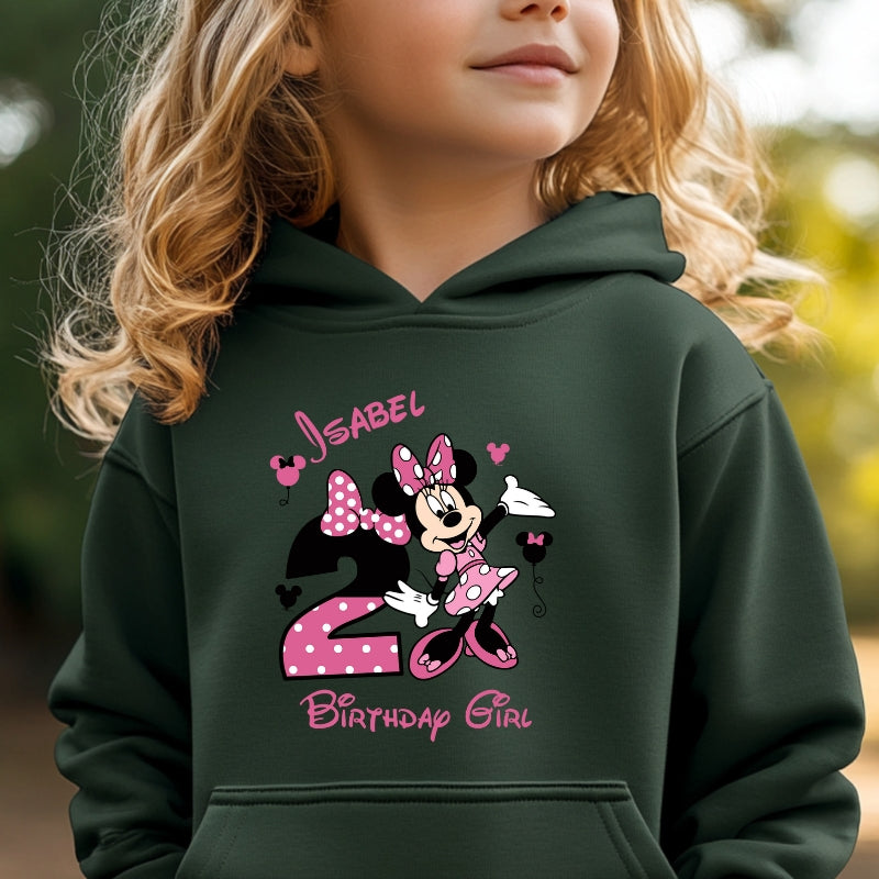 Kids Unisex Hoodie For Birthday Mini Mouse