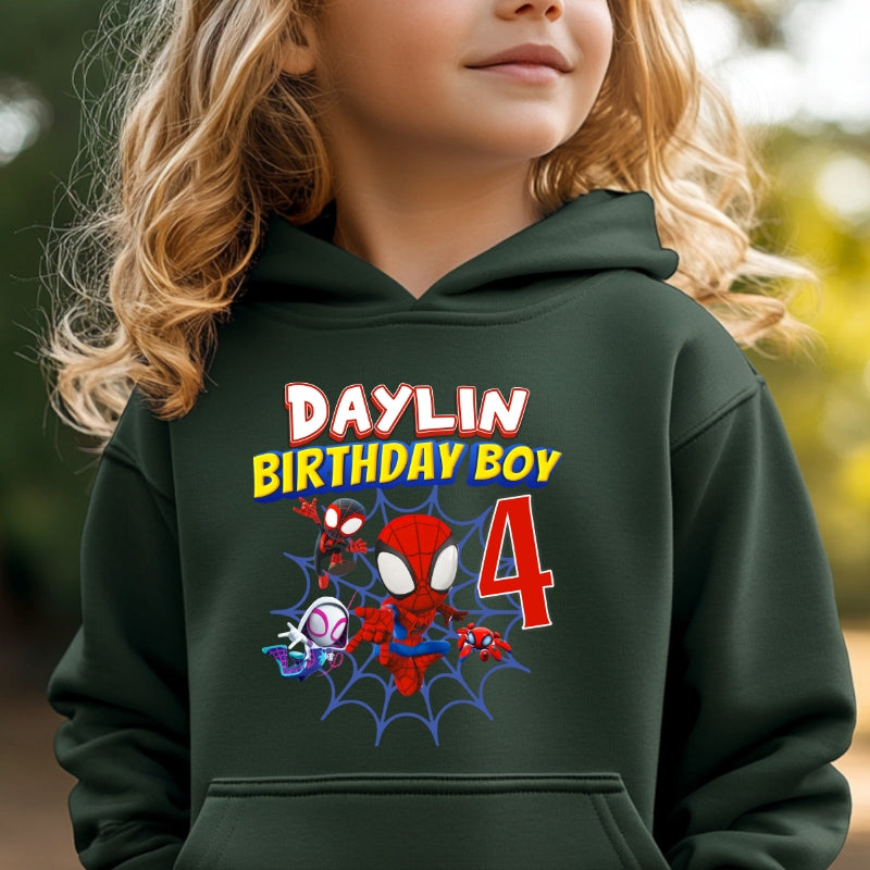 Kids Unisex Hoodie For Birthday Spiderman