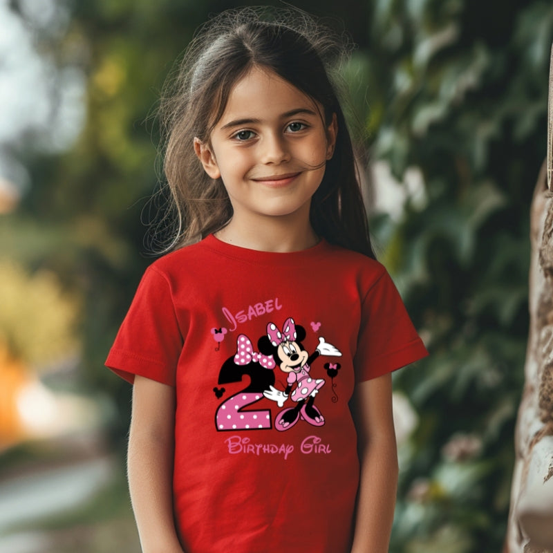 Kids Unisex Tshirt For Birthday Mini Mouse