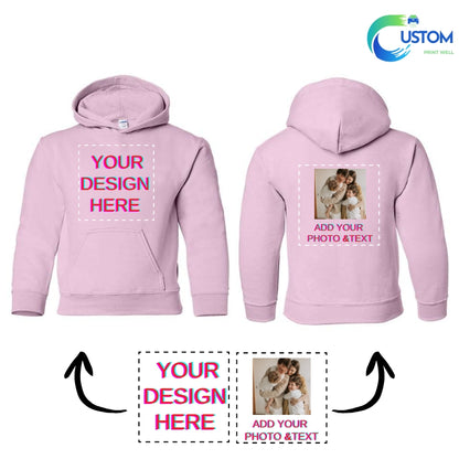 Kids Customize Gildan Hoodie with your own Photo, Logo or Text