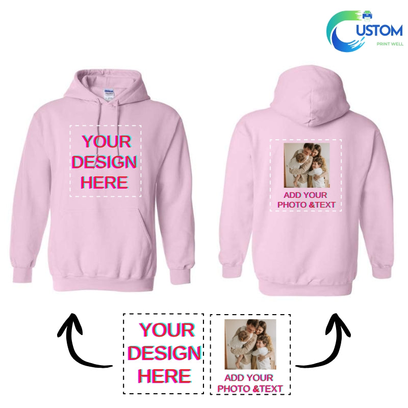 Customize Gildan  Hoodie with your own Photo, Logo or Text