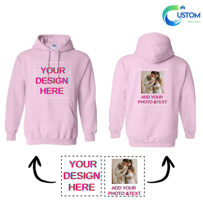 Customize Gildan  Hoodie with your own Photo, Logo or Text