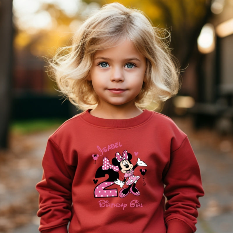 Kids Unisex Sweatshirt For Birthday Mini Mouse