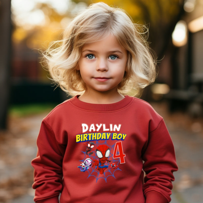 Kids Unisex Sweatshirt For Birthday Spiderman