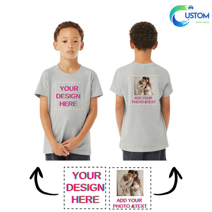 Kids Customize Bella Canvas Tee with your own Photo, Logo or Text