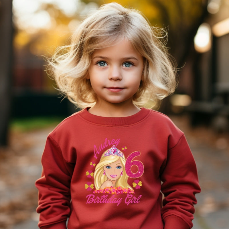 Kids Unisex Sweatshirt For Birthday Barbie