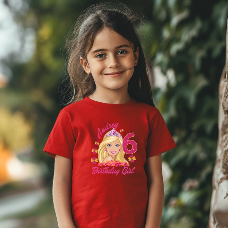 Kids Unisex Tshirt For Birthday Barbie