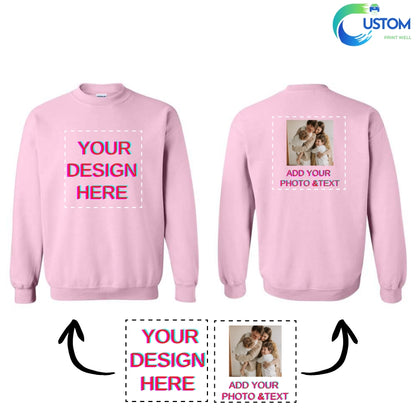 Customize Gildan  Sweatshirt with your own Photo, Logo or Text