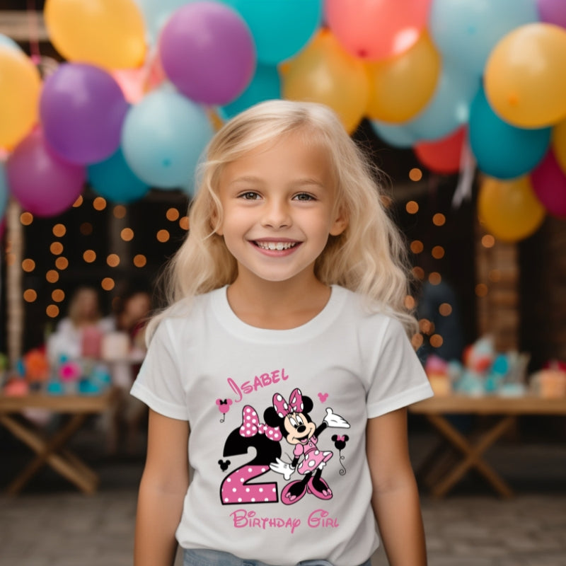 Kids Unisex Tshirt For Birthday Mini Mouse