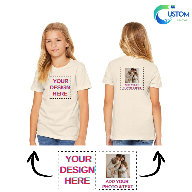 Kids Customize Bella Canvas Tee with your own Photo, Logo or Text