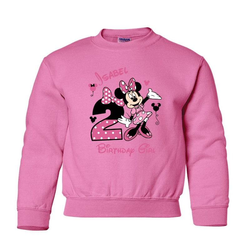 Kids Unisex Sweatshirt For Birthday Mini Mouse