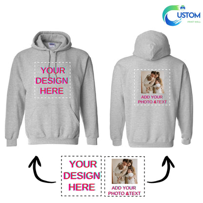 Customize Gildan  Hoodie with your own Photo, Logo or Text