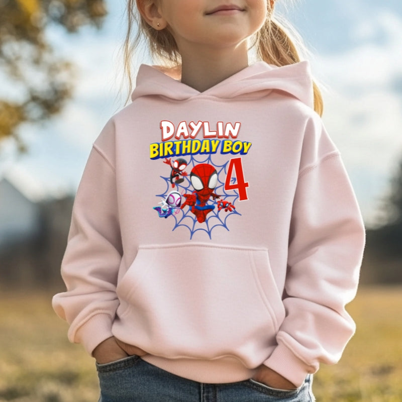 Kids Unisex Hoodie For Birthday Spiderman