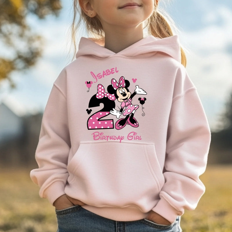 Kids Unisex Hoodie For Birthday Mini Mouse