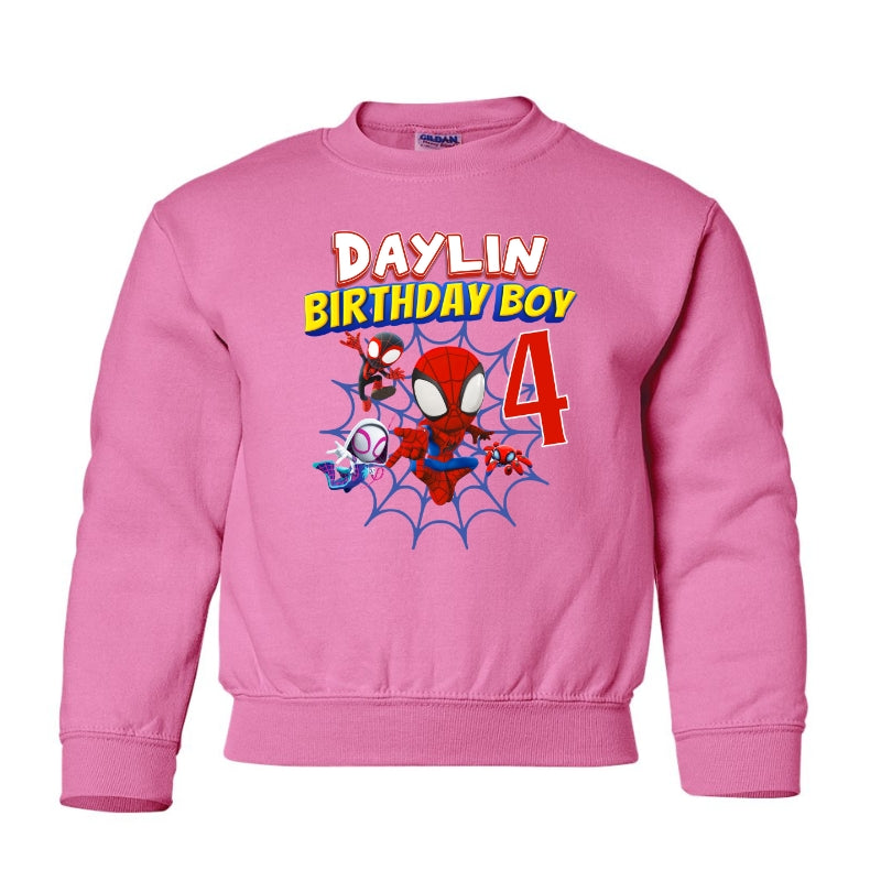 Kids Unisex Sweatshirt For Birthday Spiderman