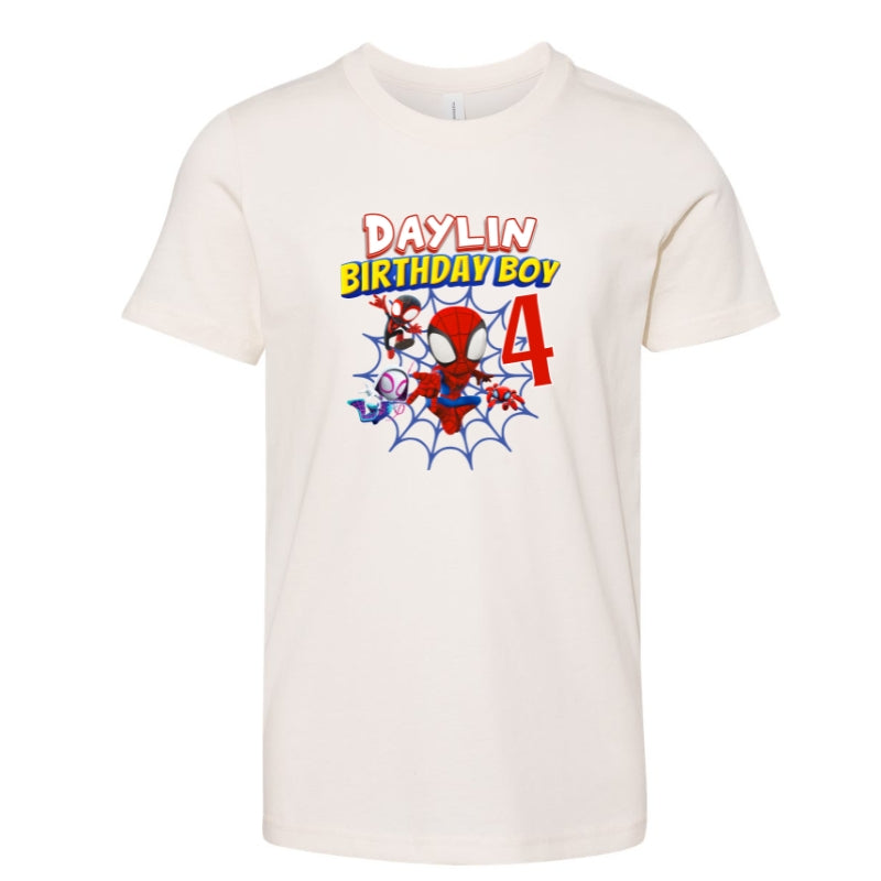 Kids Unisex Tshirt For Birthday Spiderman