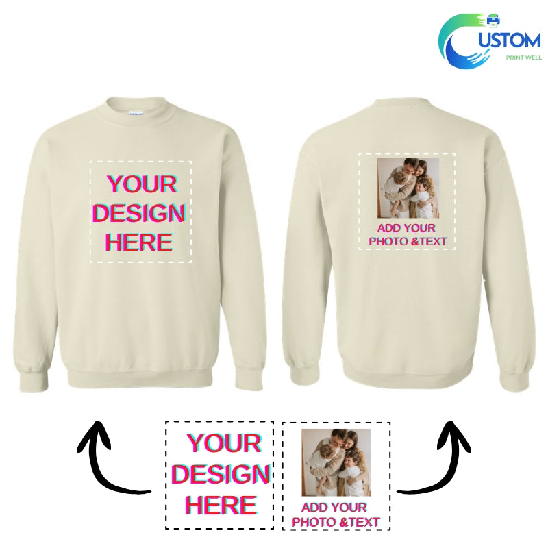 Customize Gildan  Sweatshirt with your own Photo, Logo or Text