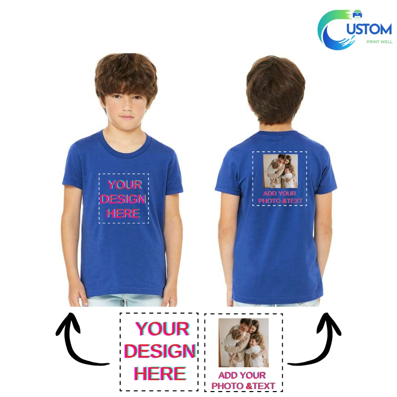 Kids Customize Bella Canvas Tee with your own Photo, Logo or Text