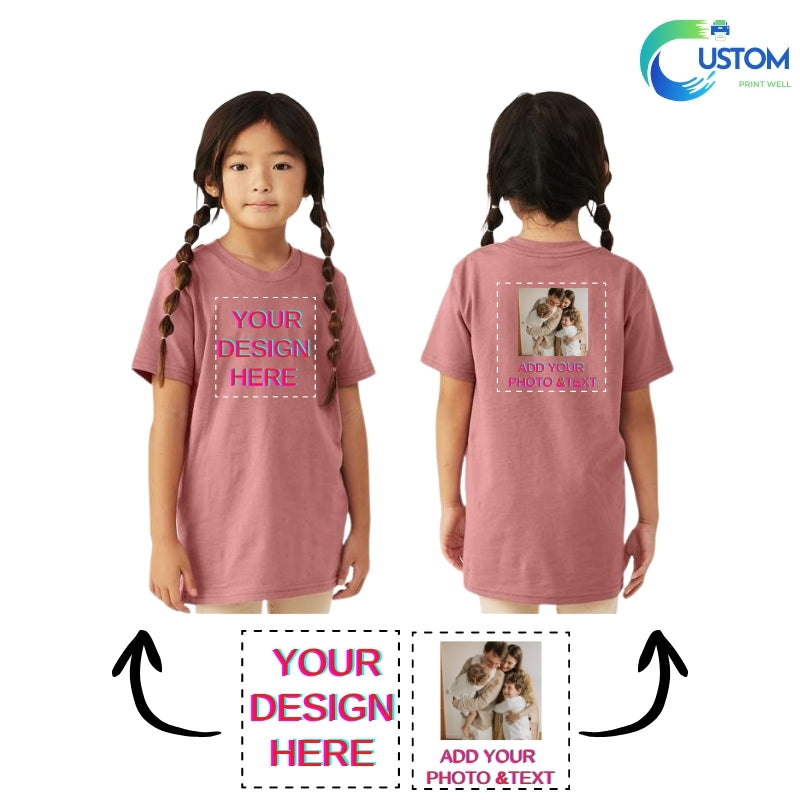 Kids Customize Bella Canvas Tee with your own Photo, Logo or Text